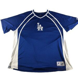 MLB Genuine Merchandise Blue V-Neck LA Dodgers Jersey Size XL Cholo Baggy Y2K